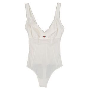 Colsie Lace Trim Waffle Knit Thong Bodysuit S Flower Babydoll Coquette Dainty